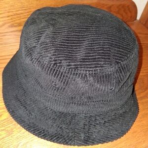Urban Outfitters Black Cordoroy Bucket Hat
